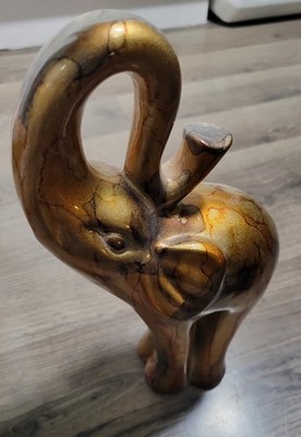 Elephant Sculpture Art Object Mantlepiece Home Decor Unique Gift Wild Animal 