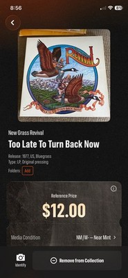 Grass Revival Too Late to Turn Back Now 1977 Op Folk Bluegrass Vinyl
