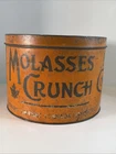 VTG Molasses Crunch Candy Tin Bonbons 1930s Quebec Canada Fine Confections Orang