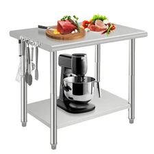 36x24x35 Inch Stainless Steel Table, NSF Heavy Duty Worktable with Adjustable...