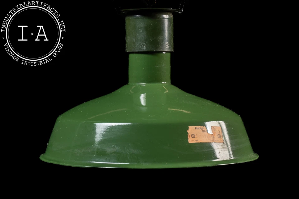 Vintage Westinghouse Industrial Enamel Light in Green - Image 2 of 4