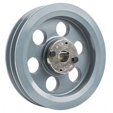 Cast Iron 7.75" Dual Groove Pulley Belt B Section 5L with 7/8" Sheave Bushing