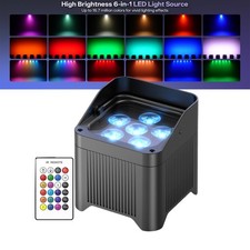 6x25W Wireless Stage Par Light Battery Uplight 6in1 RGBWA UV Rechargeable DMX