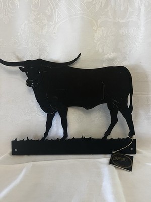 Lazart Metal Longhorn Sculpture Western Matte Finish Fence Décor