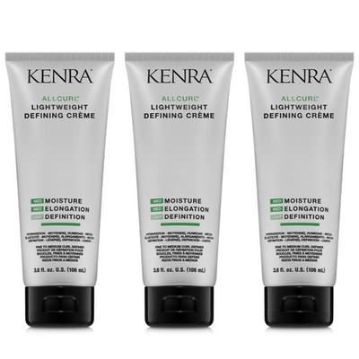 3 PACK! KENRA ALLCURL LIGHTWEIGHT CURL DEFINING HAIR CREME 3.6 OZ ALL CURL CREAM