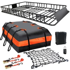 MeeFar Roof Rack 65"x39"x6" Cargo Carrier Basket & 20 Cu.ft. Waterproof Bag Kit