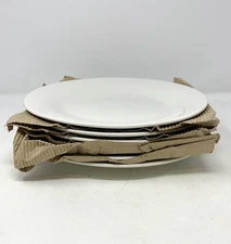 World Market Solid White Round Dinner Plates Ceramic Classic Dinnerware Set of 6