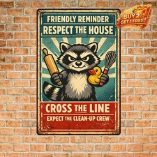 You Mess with the Meow Meow 8x12 Funny Retro Metal Wall Sign Cat Humor