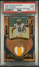 2024 Panini Gold Standard Josh Jacobs Heart of Gold Sapphire PATCH  10 PSA 9