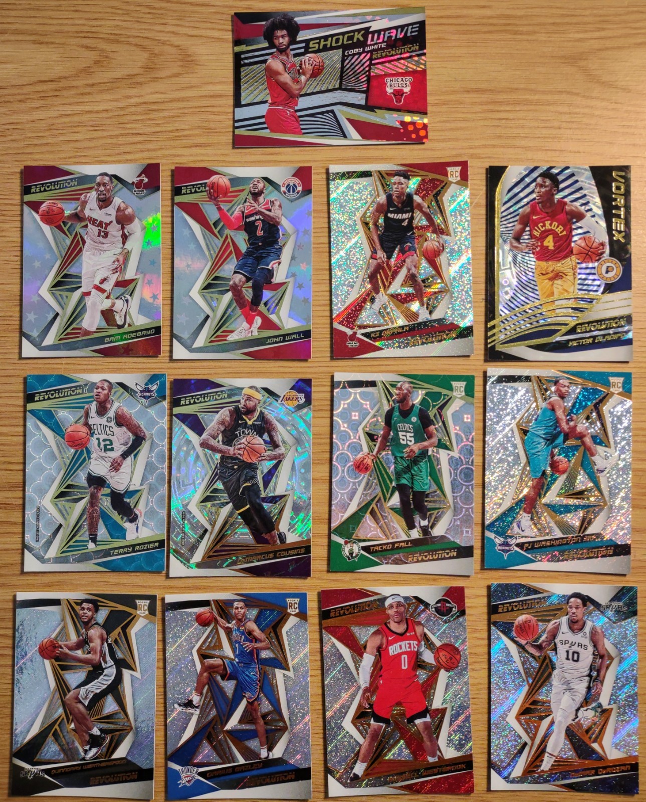 (13) 2019-20 Panini Revolution Cards Coby White RC  , Taco Fall groove RC 🇺🇸🏀