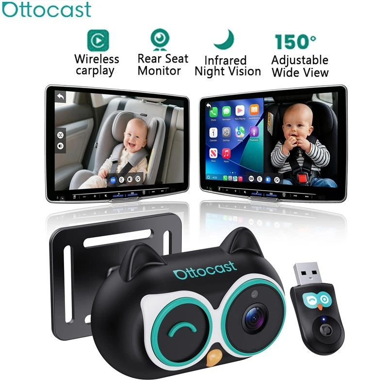OTTOCAST Cabin Care Baby Camera for Car, 1080P Baby Car Camer 150° Wide Angle