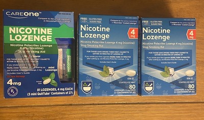Rite Aid Nicotine Lozenge 4mg Coated Ice Mint 80 Pieces (3 Box) Lot Exp 12/2025