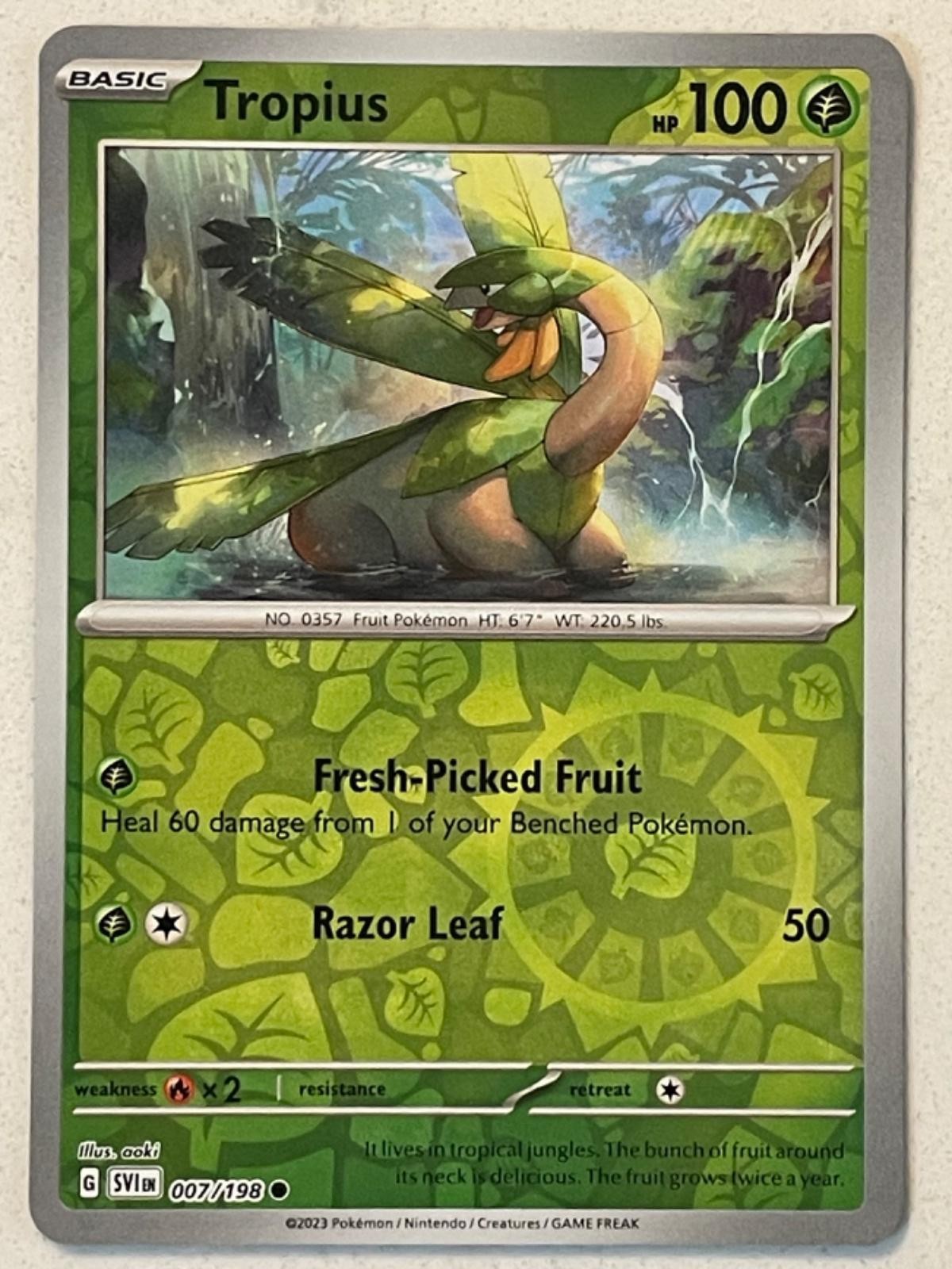 Tropius Reverse Holofoil SVI 007/198 C NM