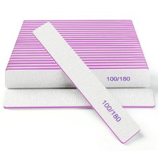 Nail Files 18 Pack , 100/180 Grit Double Sided Emery Boards for Natural  Acryl