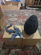 3D Printed Dragon Egg, 3D Printer Articulated Crystal Animals Fidget Toy for ...