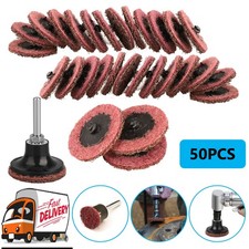 50Pc 2" Medium Surface Conditioning Discs Roll Lock Sanding Pads for Die Grinder