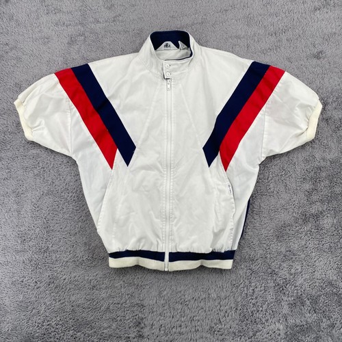 Christian Dior Monsieur Windbreaker M White Vintage Colorblock Short Sleeve Zip