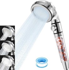 High Pressure Handheld Shower Head with Filter, Hard Water Softener Water