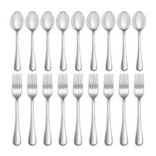 24 Pcs Forks and Spoons Silverware Set,Food Grade Stainless Steel Flatware Cu...