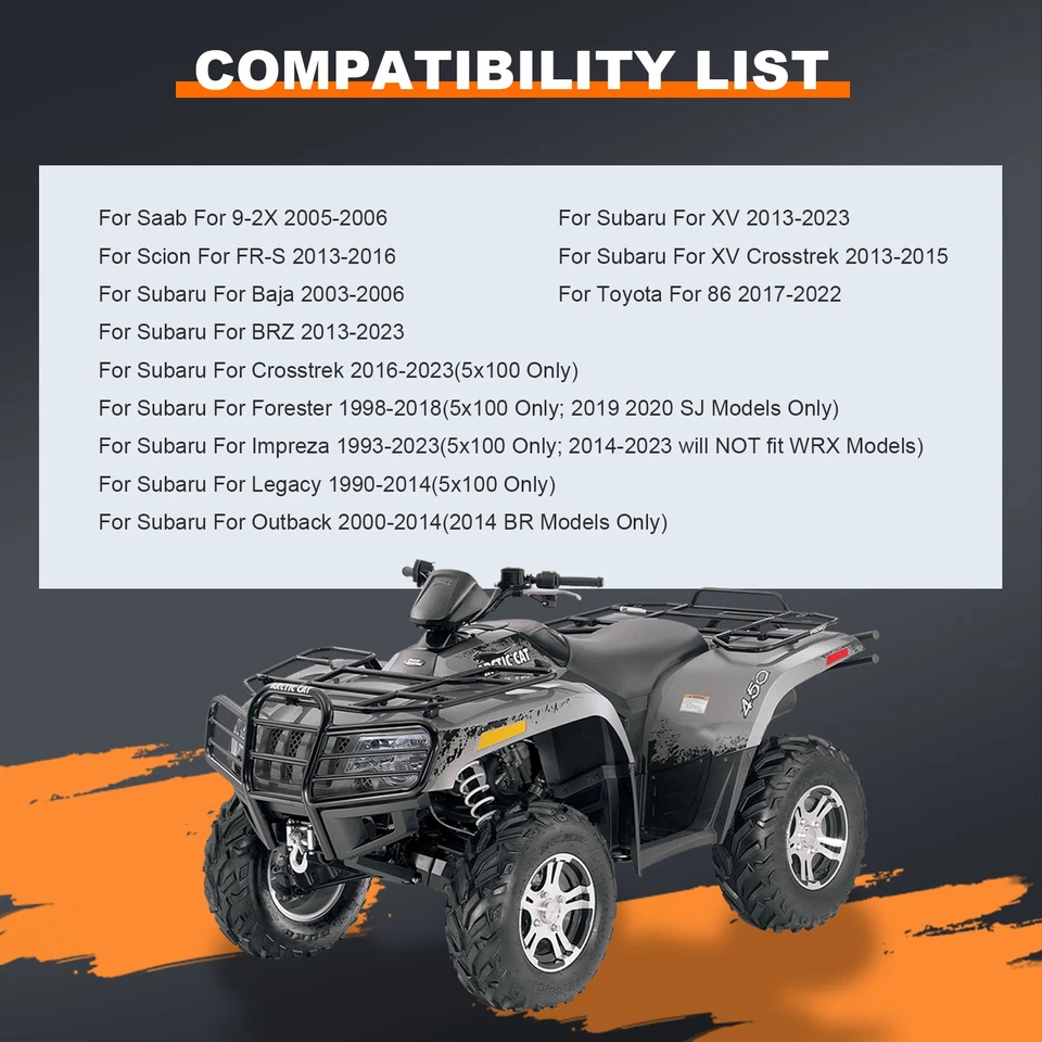 4 Pcs 2" Hub Centric Wheel Spacers For 1998-2018 Subaru Impreza Forester 5x100 Foto 2 de 4