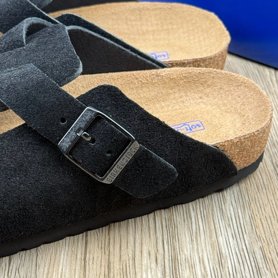 Birkenstock Boston Soft Footbed Suede Leather Clog - Black  0660471/0660473 - Image 3 of 4