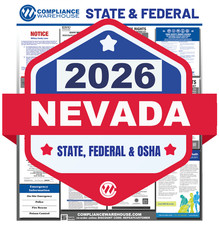2026 Nevada NV State/Fed Labor Law All In 1 Compliance Poster Paper/Laminated