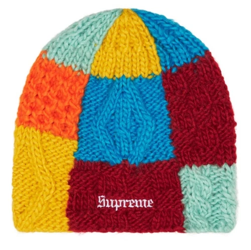 Bonnet tricot Supreme Block multicolore neuf commande confirmée