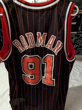 Vintage Adidas Dennis Rodman Bulls NBA Hardwood Classics Jersey L 
