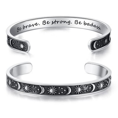 TONY & SANDY Friend Gifts for Women Easter Be Brave Adjustable, Silver 