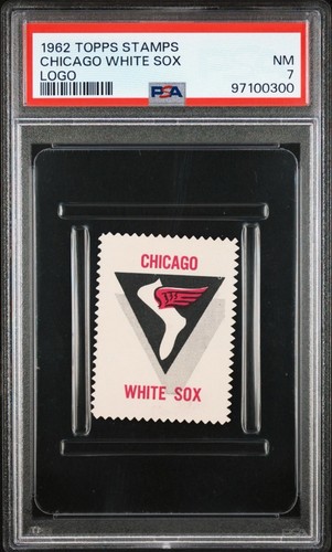 1962 TOPPS Baseball Stamp CHICAGO WHITE SOX Logo PSA 7 Vintage Graded Card
