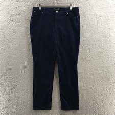 Talbots Pants Womens 12P Flawless Five Pocket Blue Straight Mid Rise Zip Fly