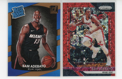 Bam Adebayo 2018-19 Prizm Red Prizm Fast Break #d/125 + DONRUSS ROOKIE/RC HEAT