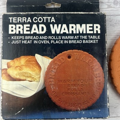Vintage 1988 Fox Run Terra Cotta Bread Warmer Keep Rolls & Bread Warm, With Box