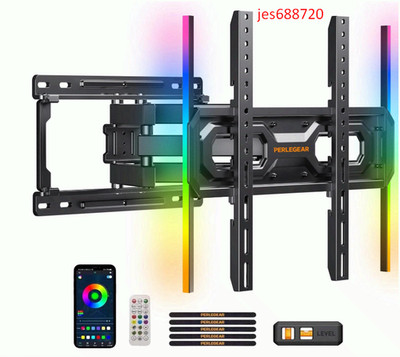 Full Motion TV Wall Mount with LED Light for 26 65 inch TVs Max VESA 400x400mm