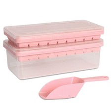 Food-grade Silicone Ice Cube Tray with Lid and Storage Bin for Freezer, Easy-...