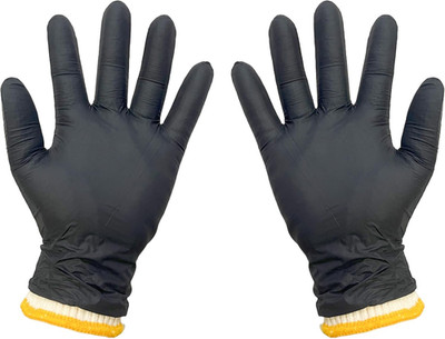 BBQ Gloves Disposable Heat Resistant - 4 Reusable Cotton Liners & 100 Nitrile Gl