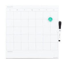 Magnetic Dry Erase Calendar Board 14x14 Inches White Frameless Reusable