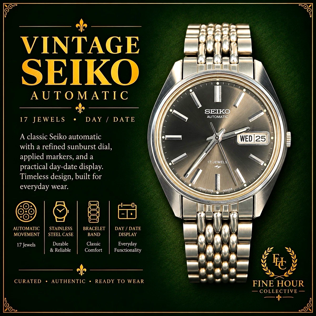 Seiko 17 Jewels Wristwatches for sale | eBay