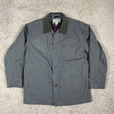 L.L.Bean Men's Large Green Chore Coat with Corduroy Collar