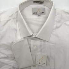 Neil Allyn Tuxedo Shirt Men's 17 1/2-36/37 Cotton Point Collar French Cuff NWT