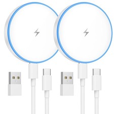 MagSafe Charger 2 Pack 15W Magnetic Wireless Charger Fast Charging Pad Compatibl