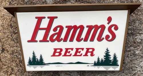 Vintage HAMMS BEER 30 X 16 Metal Lighted Sign  1940s-50s