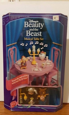 Vintage 1993 Mattel Disney's Beauty and the Beast Musical Table Set (MIB)