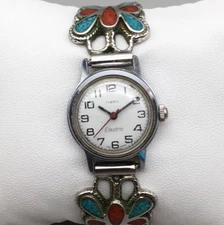 Vintage Timex Electric Watch Women 23mm Silver Tone Stretch Band New Battery