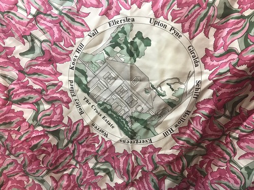 vintage the cross estate mansion in may scarf 2003 flowers Hand Rolled Hem 35” - Picture 2 of 8