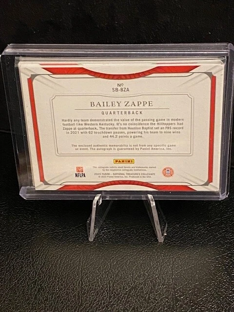 2022 Panini National Treasures Bailey Zappe no.SB-BZA RPA Booklet /49 - Image 3 of 4