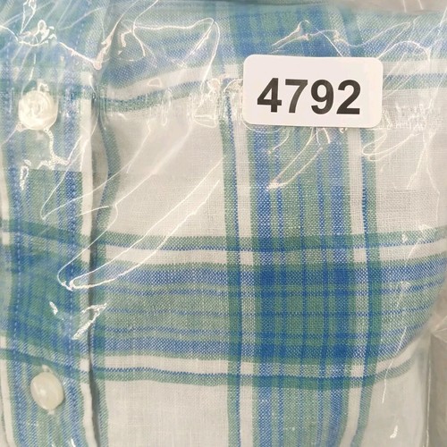 LL Bean Linen Shirt Mens LT Large Tall Blue Plaid Slightly Fitted Casual 501965 - Picture 13 of 13