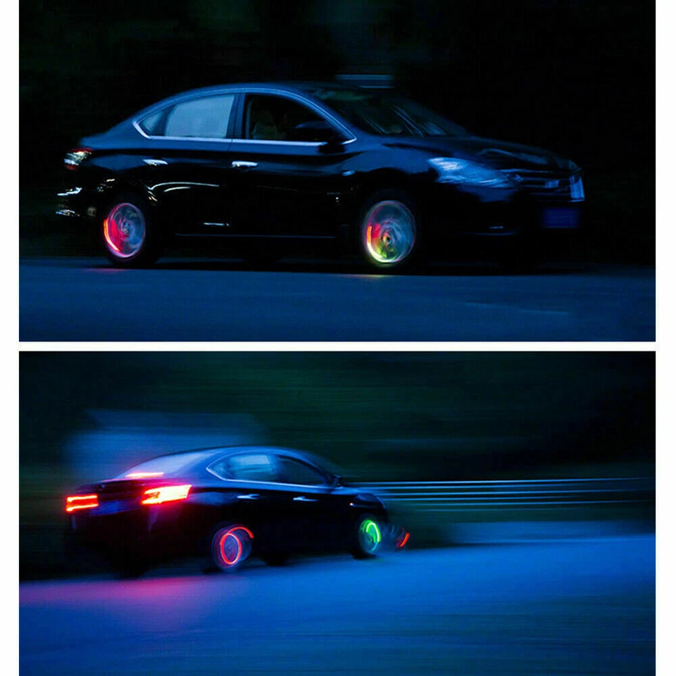 4x Peças de Carro Universais Roda Pneu Válvula de Ar Haste Tampas de Luz LED Acessórios de Carro - Imagem 3 de 4