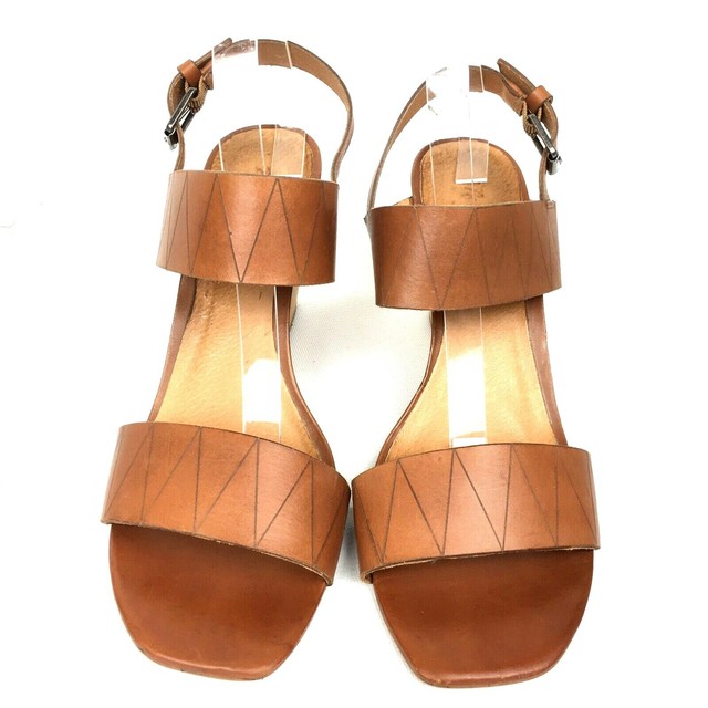 MADEWELL Leather Wood Heeled Ankle Strap Women s Sandals Sz 11 EBay