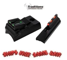 Traditions William Aluminum Fiber Optic Sight Set for Tapered Barrels # A1573
